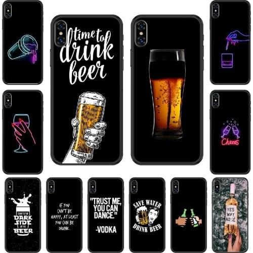 Beer Alcohol Vodka Phone Case Cover Hull For iphone 5 5s se 2 6 6s 7 8 12 mini plus X XS XR 11 PRO MAX black silicone hoesjes 3D
