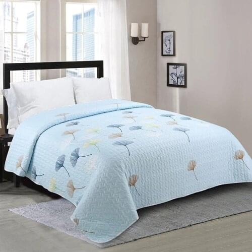 New Summer Quilt Floral Print Quilted Bedspread Blanket Duvet Quilt Plaid Patchwork Bed Cover for Adults (NO Pillowcase)
