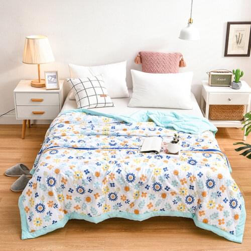 Summer Mattress Soft Warm Blanket Quilt Sheet Bedspread Sofa Plaid Light Thin Mechanical Wash SSXMLM