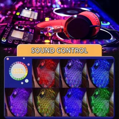 Mayitr LED Car Atmosphere Lamp Footwell Ambient Colorful Light Sound Control Interior Family Gatherings Office Decoration Lamp
