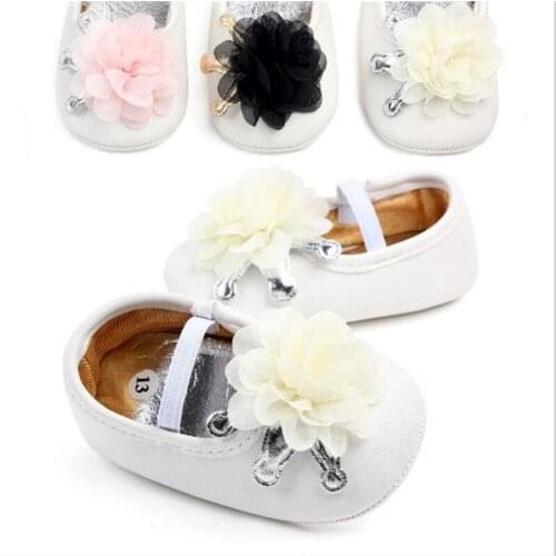 2019 Hot Sale Baby Shoes Lovely Flower Infant Crib Shoes Soft Sole Newborn PU First Walkers Girls Princess Shoes
