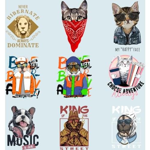 Cartoon Anime Lion, Cat And Dog Colorful Alphabet Pattern On Clothes Applique Decor Character Patch for Clothing DIY Appliques