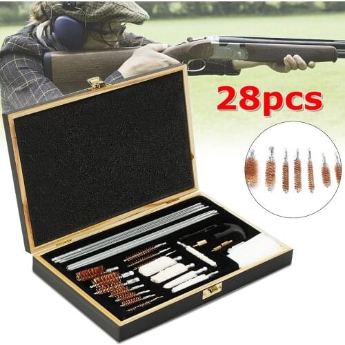 28PCS Gun Cleaning Kit Universal Gun Brush Tool for Pistol Hunting Rifle Shotgun Firearm Cleaner Hunting Accessories