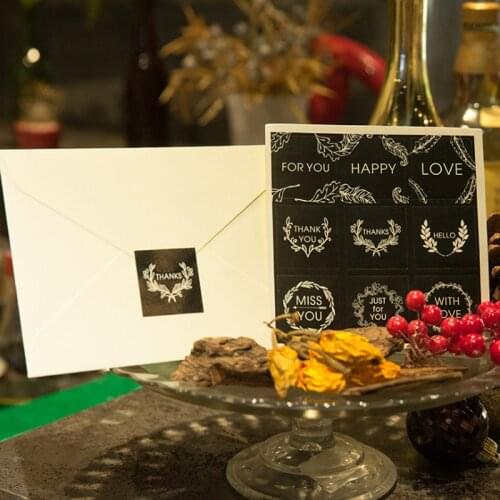 18pcs Vintage Sealing stickers Wedding Blessing Words Sticker Invitations Seals Candy Favors Gift Boxes Labels Adhesive sticker