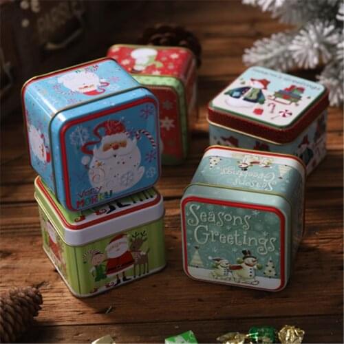 Merry Christmas Christmas Decoration Gift Storage Tin Box Christmas Gift New Year Decoration 2021 Xmas Decoration Natale Noel