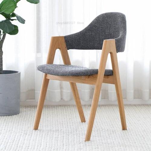 All Solid Wood Dining Chair Dining Table And Chairs Nordic Simple Modern Desk Chair Oak Soft Bag Chair B3124
