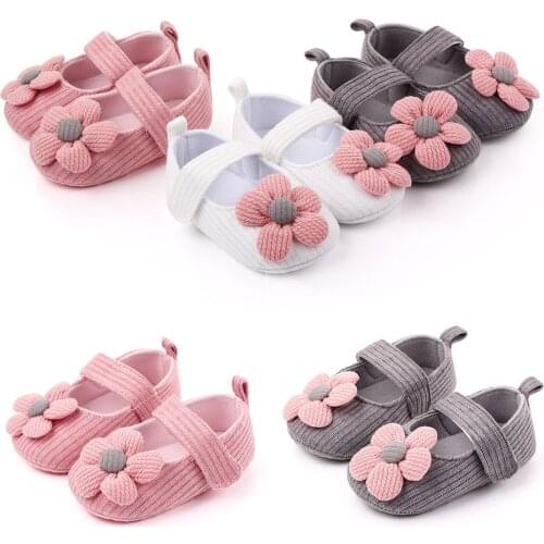 Baby Girls Shoes For NewBorn Spring Autumn Big Flower Infant Toddler Soft Sole Anti-Slip Crib Shoes
