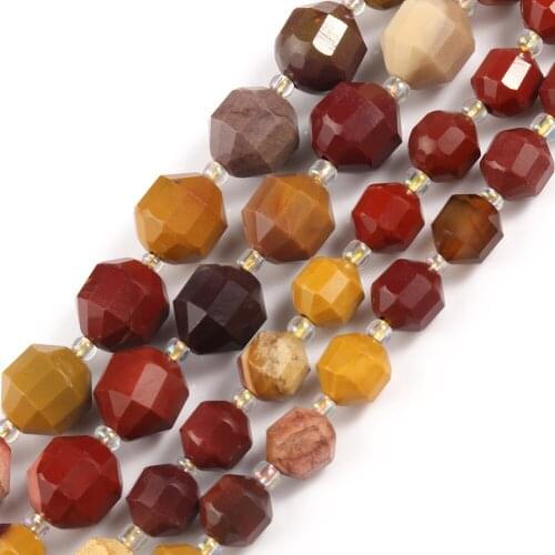 Natural Mookaite Stone Faceted Sharp Loose DIY Beads for Jewelry Making Birthday Gift Bracelets 15'' Strand