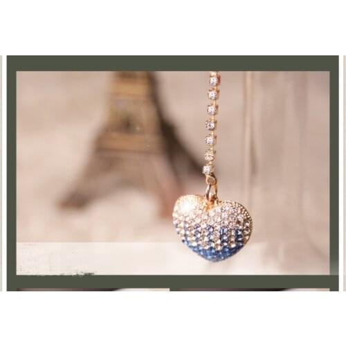 Transition Color Diamond Cute Peach Heart Phone Dust Plug Plug Headphone Plug for Iphone for Samsung for LG for HTC