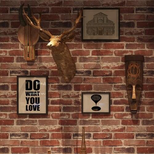 10M Rustic Vintage 3D Faux Brick Wallpaper Roll Vinyl PVC Retro Industrial Loft Wall Paper Red Black Grey Yellow Washable