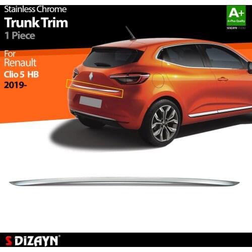 For Renault Clio 5 Chrome Trunk Lower Trim Stainless Steel 1 Pcs. Exterior Car Accessories Parts Auto Products Stickers Styling