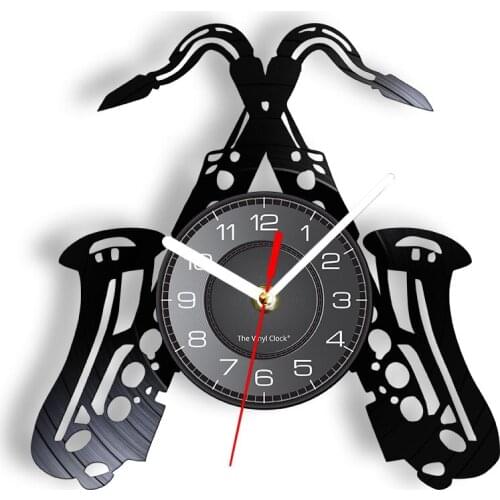 Saxphones Decorative Wall Clock Orchestral Music Jazz Musical Instrument Vinyl LP Record Timepiece Unique Music Art For Musician