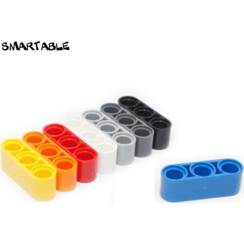 Smartable Technic Beams Liftarm 1X3 Thick Straight Building Block Part STEAM Toys For Kid Compatible Technic 32523 100pcs/lot