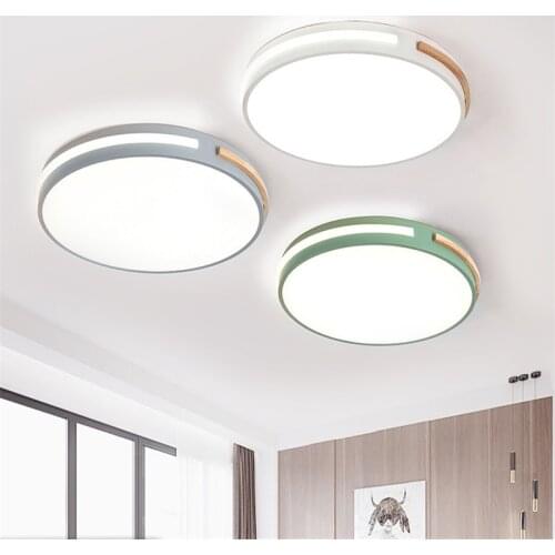 Modern Minimalist LED Ceiling Lights Wooden Iron Ultra-thin 18/27/36W Lighting Home Lamp for Living Room Study Bedroom Tatami