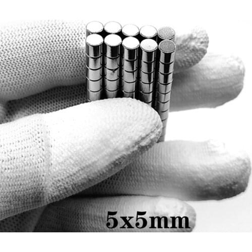 20~500pcs 5x5 mm Super Strong Neodymium Magnet 5mm x 5mm Powerful Disc Magnets 5x5mm Permanent Small Round Magnet sheet 5*5 mm