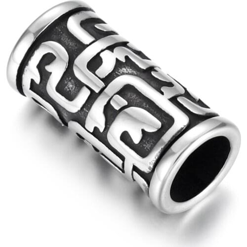 Stainless Steel Tube Beads Large Hole 8mm Polished Metal Tubular Bead Accessories for DIY Bracelet Jewelry Making