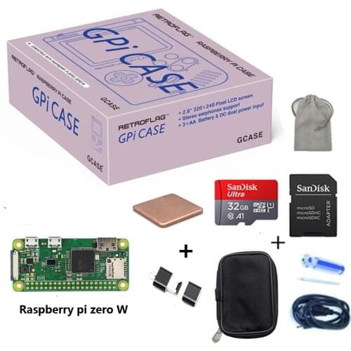 In Stock! Original Retroflag GPi CASE Kit with 32G Micro SD Card Heatsink Carrying Bag For Raspberry Pi Zero / Zero W