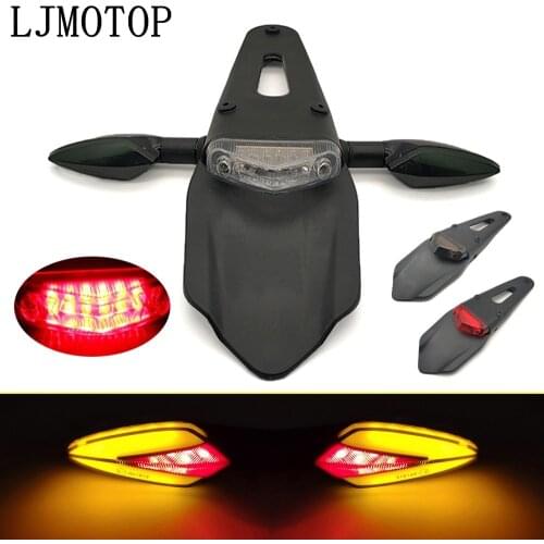 Motorcycle Fender Mudguard Brake Stop Rear Tail Light 12V LED Taillight lamp For Yamaha YZ250FX YZ450FX WR450F WR250R WR250X