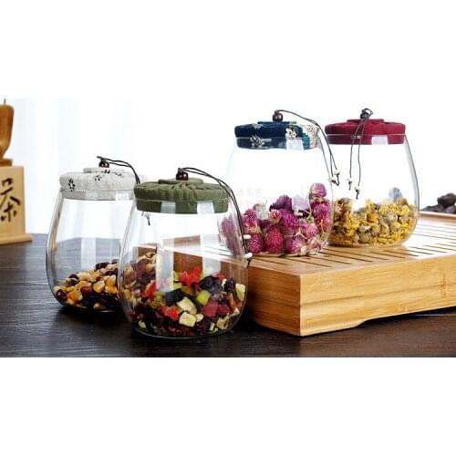 1PC Daily Storage Tank Storage Bottle Container Tea Snack Caddy Moisture-proof Glass Sealing Jar Kitchen Accessories JM 001