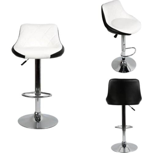 2Pcs/Set Bar Chair Lounge Chairs PU Leather Bar Stool Adjusted Lift Height Swivel Leisure Home Coffee Office Backrest Chair HWC