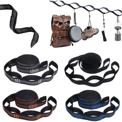 2pcs 200cm Hammock Strap Outdoor Camping Tree Garden Adjustable Hanging Load Bearing Hammock Strap Rope Tree Hanging Spare Part