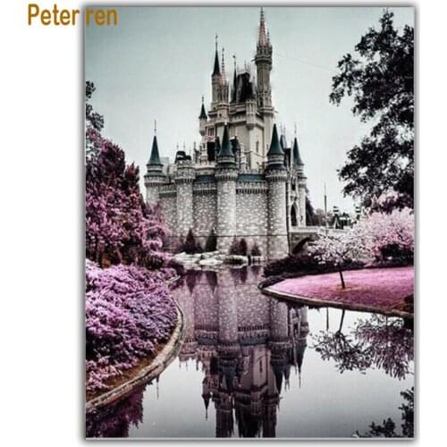 Diy Diamond Embroidery Landscape Castle Square Diamond Mosaic icon full Picture Of Rhinestones Diamond Painting Arts and Crafts