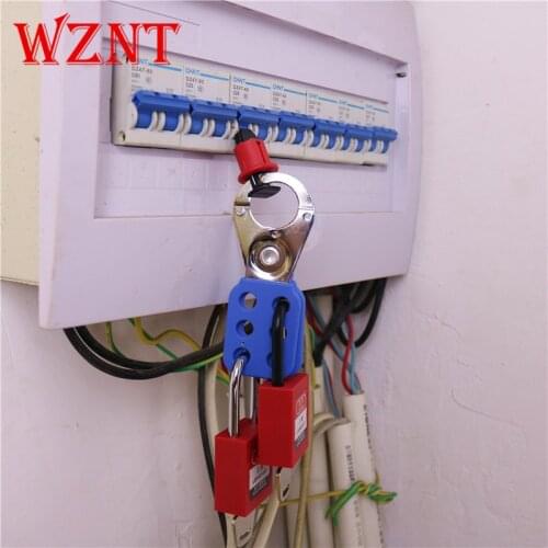 Free shipping 25mm Blue 6 hole Vinyl Coated Safety Lock out Tag out Hasp