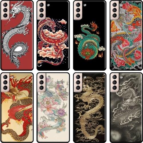 Ancient Japanese Dragon Case For Samsung Galaxy S21 Ultra S10 S8 S9 Note 10 Plus Note 20 S10e S20 FE Phone Cover