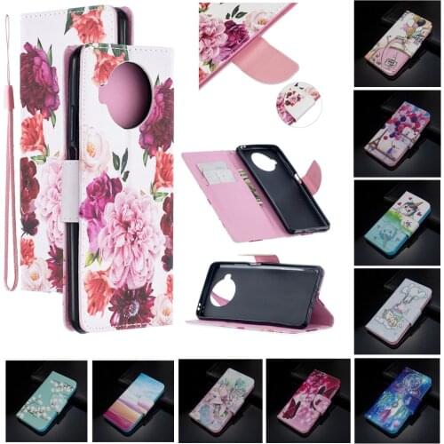 Mi10T Luxury Painted Leather Case for Xiaomi 10T Lite Poco M3 Redmi 9A 9C Flip Wallet Card Slot Shockproof Full Protection Cover