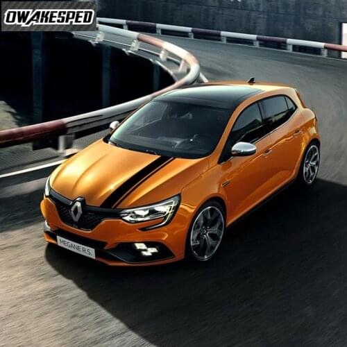 For Renault Megane GT RS 3 5 Doors Auto Engine Cover Hood Decor Sticker Racing Styling Vinyl Decals Car Bonnet Sport Stripes