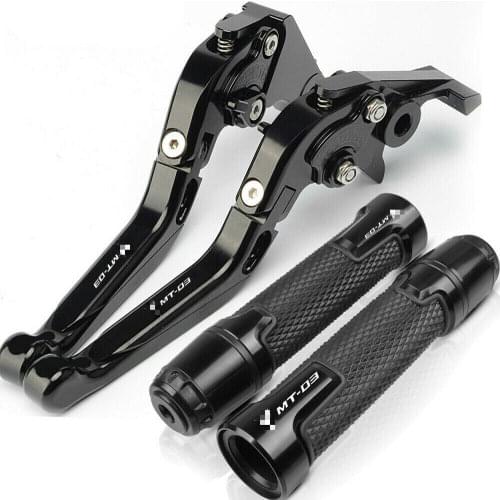 For Yamaha MT03 MT-03 2015-2019 Folding Brake Clutch Lever+Handle Grip Set