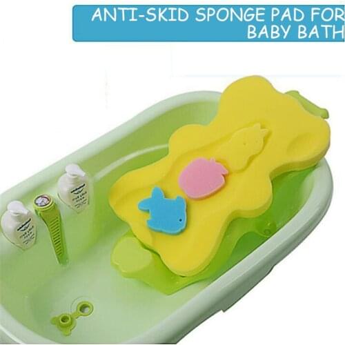 Dropshipping Baby Infant Soft Bath Sponge Seat Anti-Slip Foam Mat Body Support Safety Cushion Bathroom Pad With Brushes