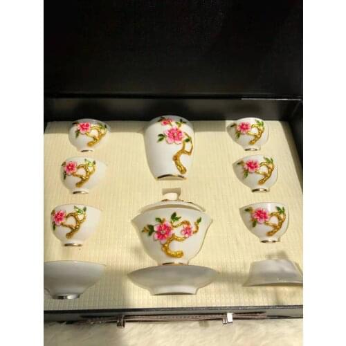 Jingdezhen bone china enamel gilt tea set