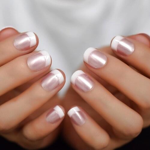 Short Edge Squoval Flase Nails Gel Tips Decoration Nails False Hand Dummy Fake Nails Stick On Nails Fingernails