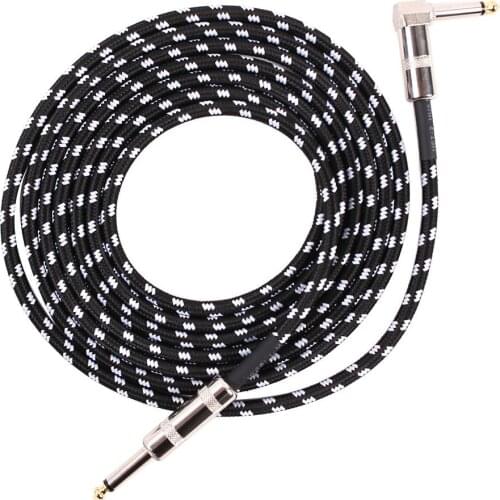 3/6m Guitar Cable Audio Male to Male Cable Wire Cord Knitting Copper 6.35mm Straight Plug For Electric Acoustic Guitar Bass