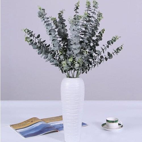 Artificial Fake Silk Flower Eucalyptus Plant Green Leaves High Quality