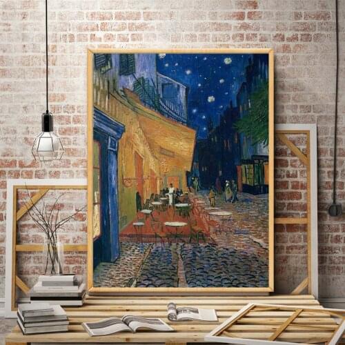 Cafe Restaurant Church Vincent Van Gogh Artwork Art Silk Poster Home Deco Oil Painting 12x16 18x24 24X32 30x40 Inches Unframed
