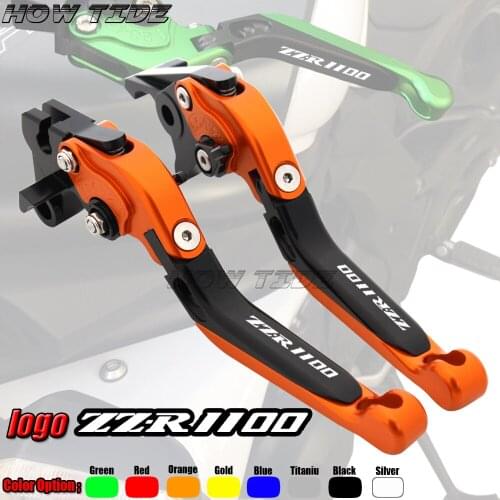 Logo (ZZR1100) For Kawasaki ZZ-R1100 ZZR 1100 1990-1992 CNC Adjustable Folding Extendable Motorcycle Brake Clutch Levers