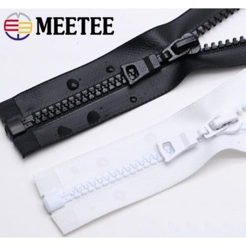 Meetee 5# 50/60/70/80cm Waterproof Resin Zipper Open-end Tail for Down Jacket Raincoat Outdoor Backpack Sewing Accessories ZA208