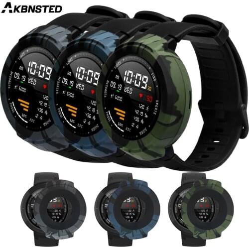 AKBNSTED Soft Silicone Camouflage Silicone Protective Case For Xiaomi Huami Amazfit Verge Smart Watch Replacement Watch Cover