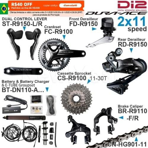 SHIMANO DURA-ACE R9150 2x11speed Groupset with DI2 Shifters Front Rear Derailleur Crankset Cassette Brake and E-TUBE PROJECT