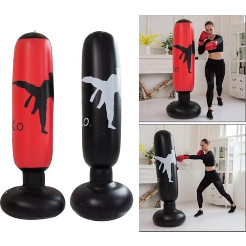 Inflatable Punching Bag Boxing Practice Punch Bag Training Sand Bag Workout Stand Tower Bag Karate Training Equipment