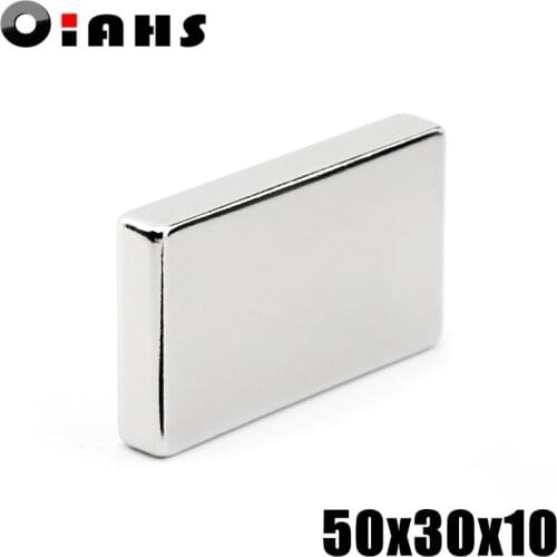 5pcs F50x30x10mm Super Powerful Strong Rare Earth Block NdFeB Magnet Neodymium N35 Magnets F50*30*10mm- Free Shipping