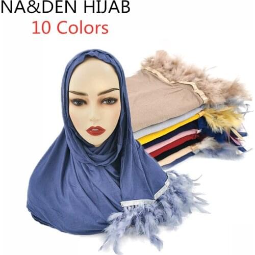 New Feather Muslim Modal hijab stretchy cotton scarf ribbed shawl plain scarves High quality headscarves 160*50cm 10 Colors