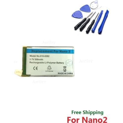 Original Battery For ipod Nano2 2G 2nd Generation new Replacement Battery MP3 Li-Polymer Rechargeable Nano 2 616-0282 Batteries