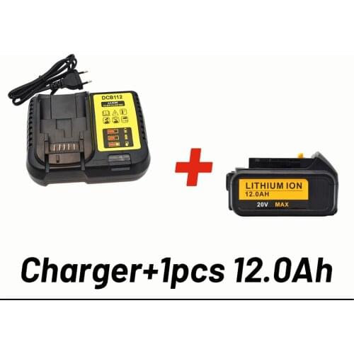 Original 20V 12.0ah for Dewalt DCB200 Rechargeable Li-ion Battery 20V MAX Replacement for DeWalt DCB205 DCB203 Power+ 3A Charger