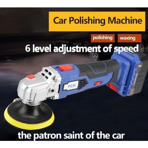 Waxing machine with 16V lithium battery portable cordless car polisher cleaner adjustable speed polish machine