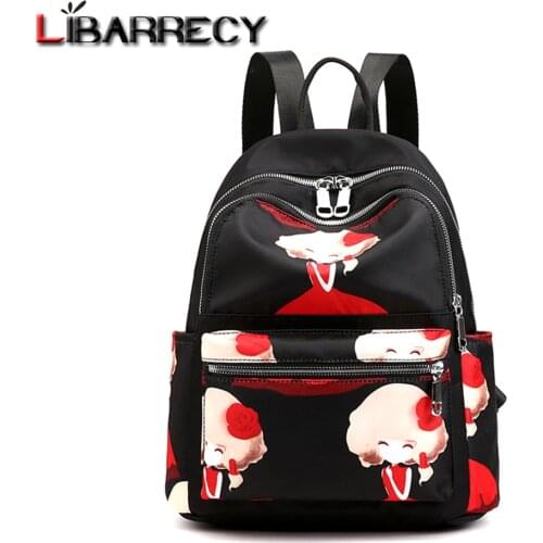 Casual Cartoon Pattern Designer Ladies Backpack Multifunctional High Quality Oxford Fashion Women Shoulder Bags Female Mochila