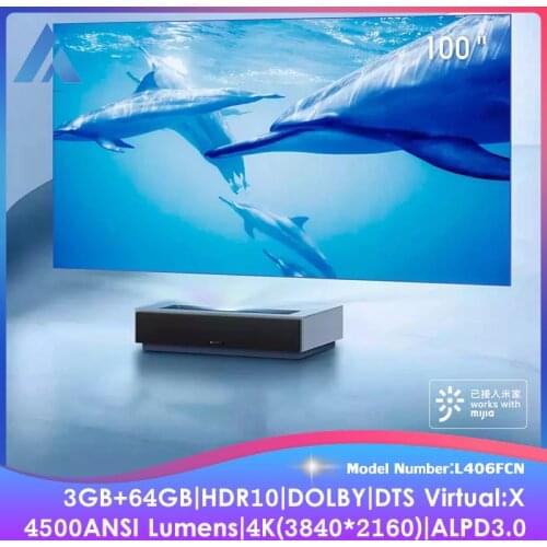 FENGMI Formovie 4K MAX Laser Projector TV Home Theater 4500ANSI Lumen Support 8K Video 3GB+64GB Dolby DTS Virtual:X Audio Cinema