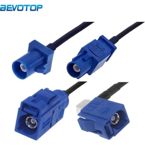 Blue Fakra C RAL 5005 Male Female RG174 Cable GPS Antenna Extension Cord RF Coaxial Pigtail for Car GPS Telematics Navigation